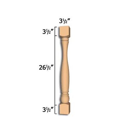Osborne Wood Products 33 1/2 x 3 1/2 Atlanta Island Leg in Soft Maple 302131M